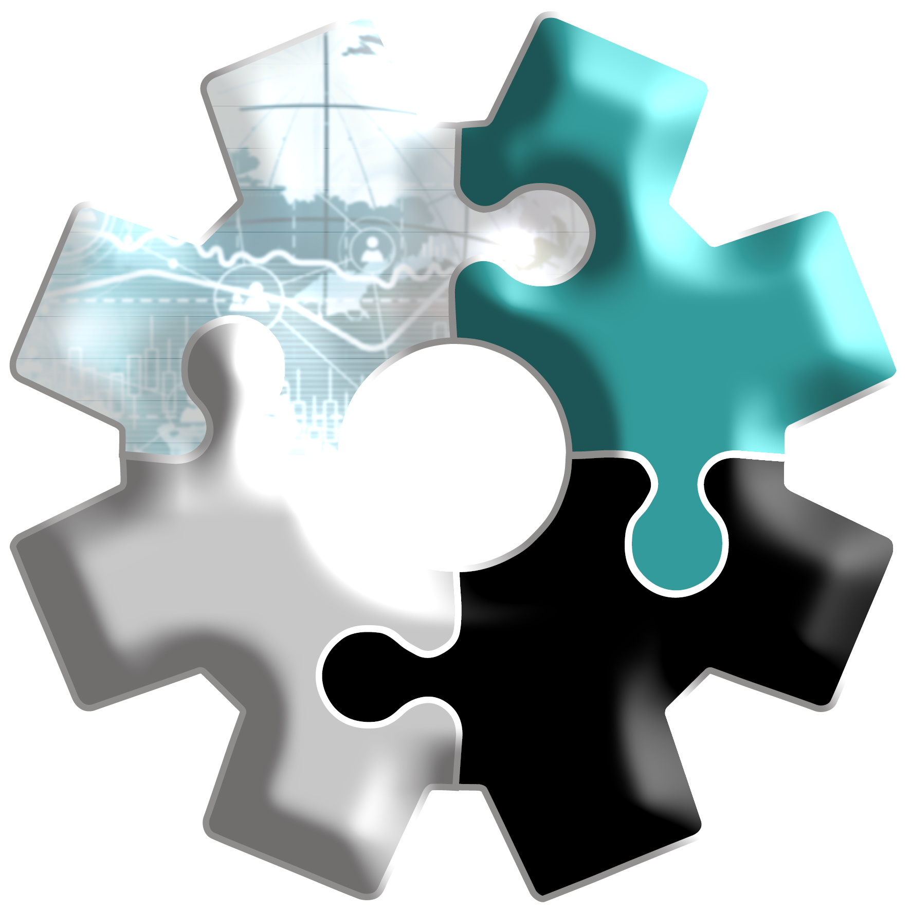 Zahnrad mit gefülltenm Puzzelteil_2_3D